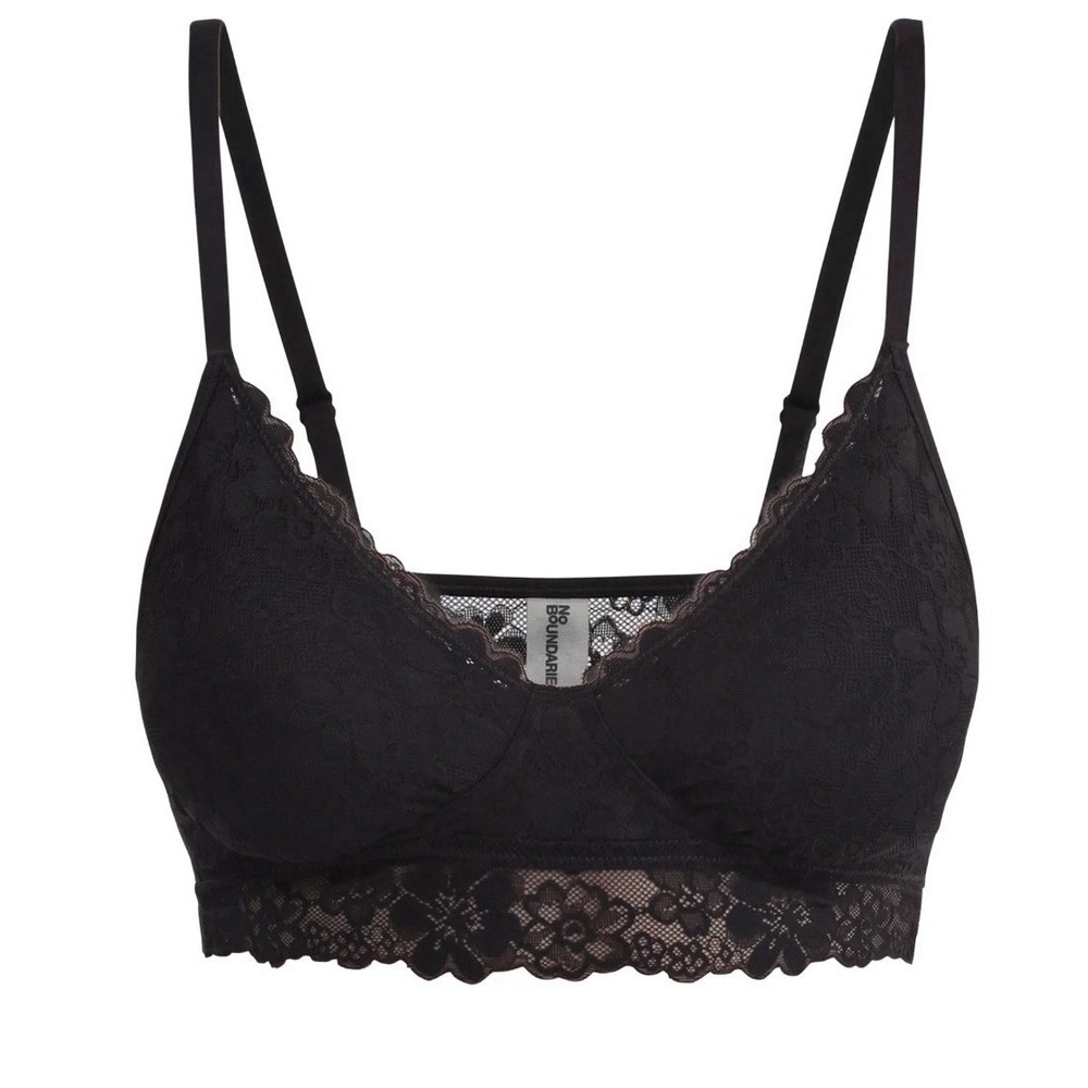 No Boundaries - Contour Floral Lace Bralette - Large - Black